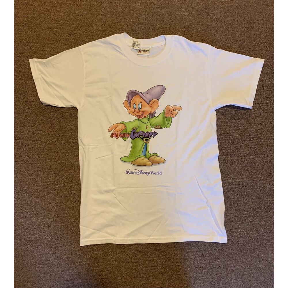 Vintage Disney World Parks White Grumpy Seven Dwarfs Grumpy Shirt Men’s S
